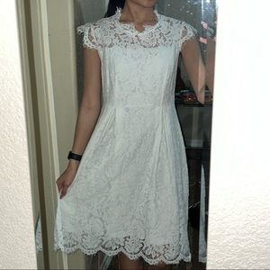White Lace Floral Dress